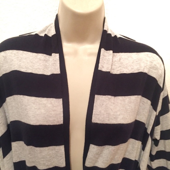 Anthropologie Moth Striped Open Front Cardigan with Tie Cotton M - Picture 5 of 13